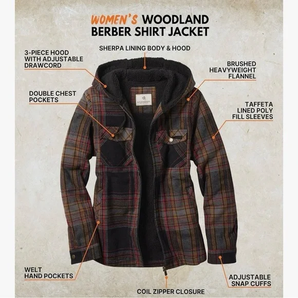 Legendary Whitetails Women's Woodland Berber Shirt Jacket, Large - Picture 3 of 13